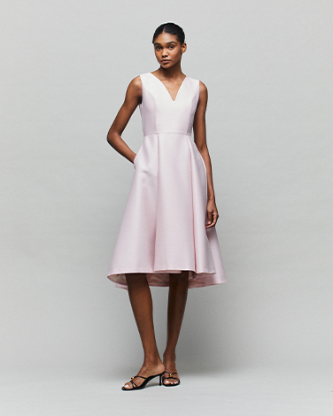 TULIP 樱花粉色丝毛礼服裙